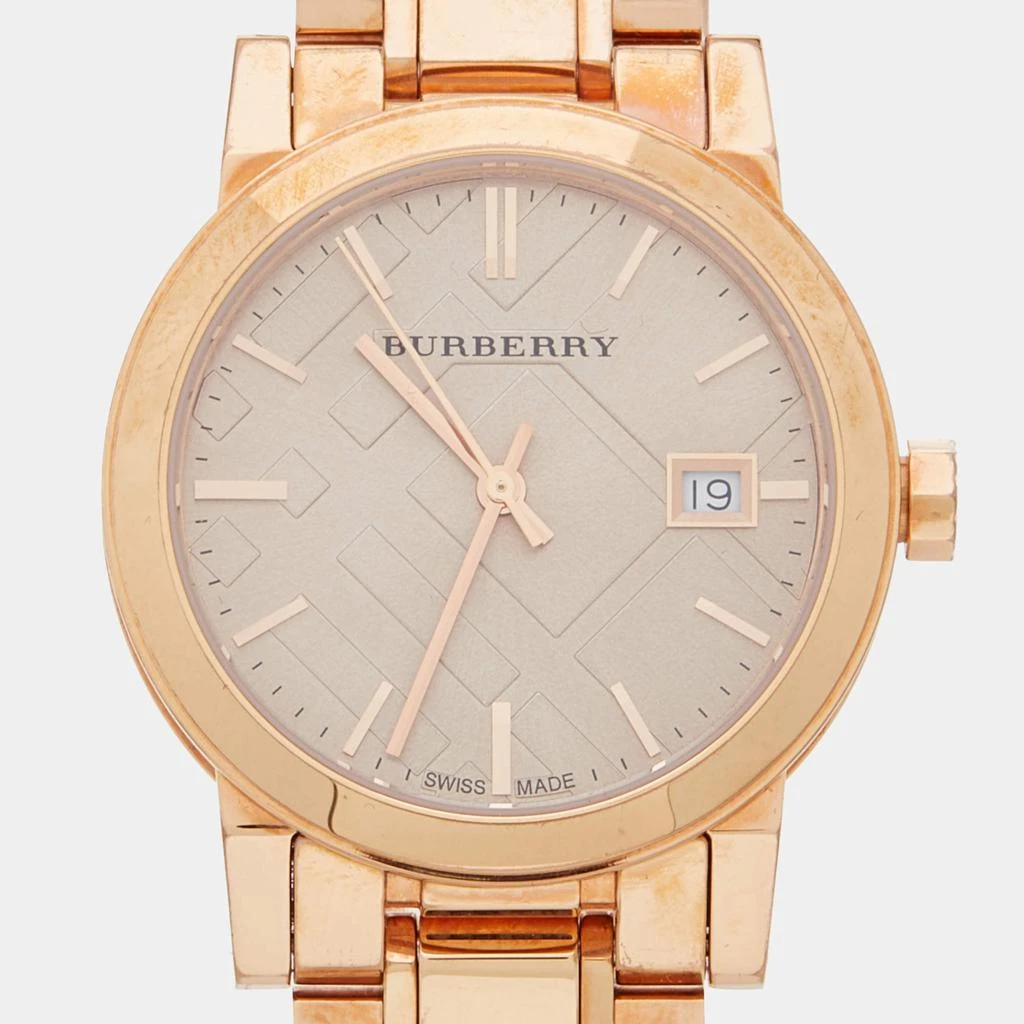 商品[二手商品] Burberry|Burberry Champagne Rose Gold Plated Stainless Steel The City BU9135 Women's Wristwatch 34 mm,价格¥2494,第3张图片详细描述