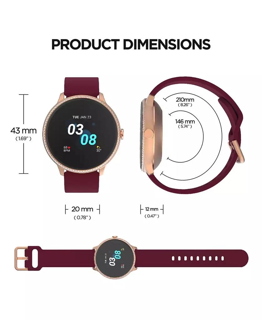 商品iTouch|Sport 3 Women's Touchscreen Smartwatch: Rose Gold Case with Merlot Strap 45mm,价格¥711,第5张图片详细描述