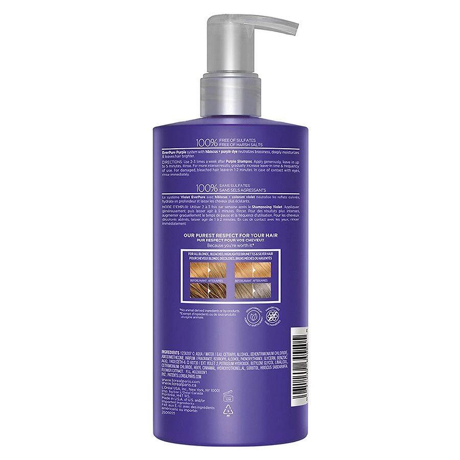 商品L'Oreal Paris Everpure|Sulfate Free Purple Conditioner, Color Treated Hair,价格¥148,第2张图片详细描述