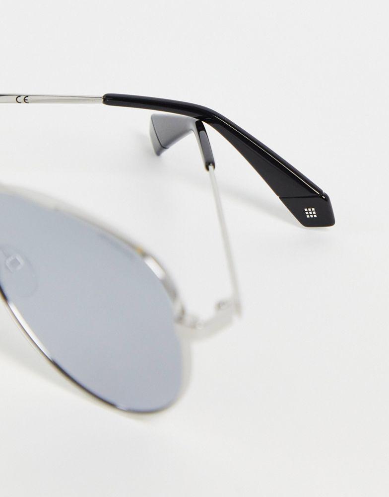 Polaroid aviator sunglasses in silver商品第3张图片规格展示