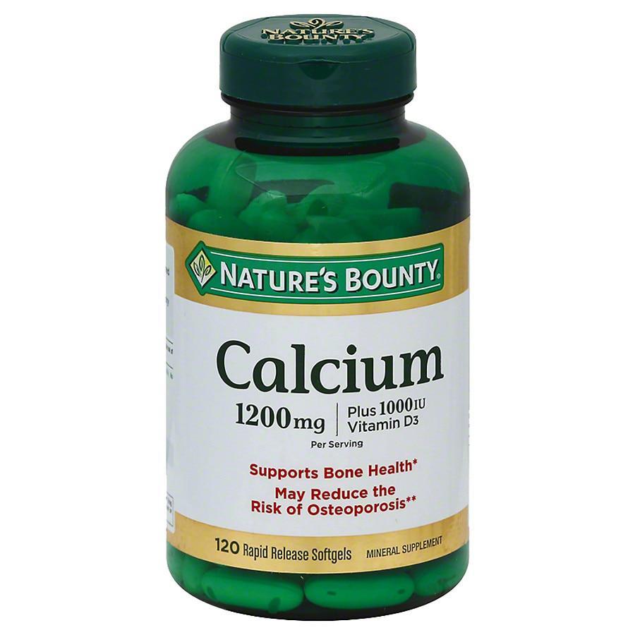 商品Nature's Bounty|Calcium 1200 mg plus Vitamin D3 1000 IU Dietary Supplement Softgels,价格¥137,第1张图片