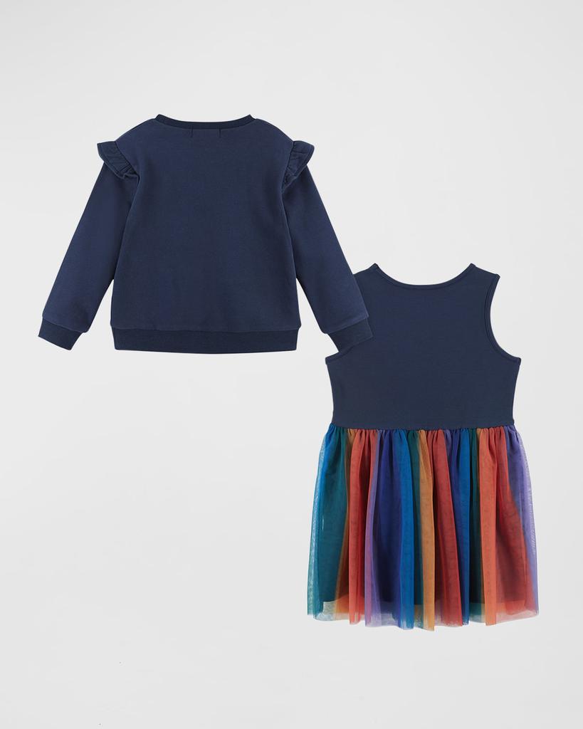 Girl's Sweatshirt W/ Combo Dress Set, Size 2-6X商品第2张图片规格展示