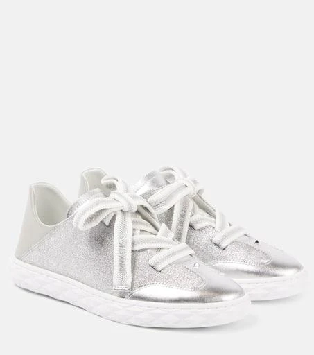 商品Jimmy Choo|Diamond Light Flex/F leather-trimmed sneakers,价格¥5470,第1张图片