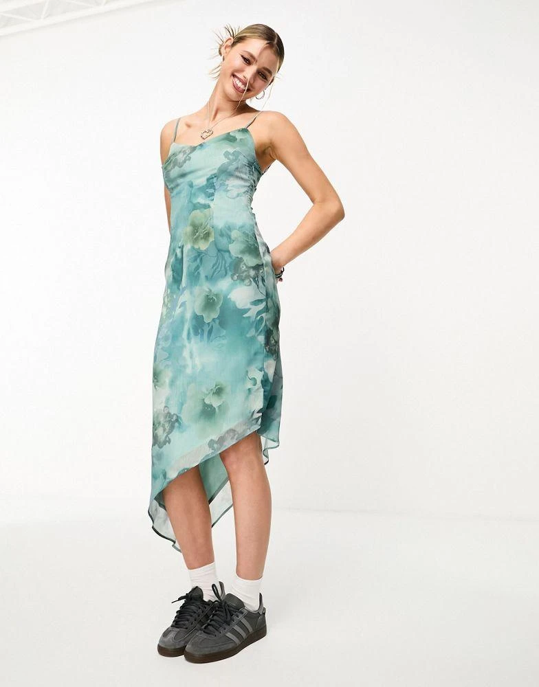 商品Motel|Motel watercolour floral camisole midaxi dress in blue,价格¥200,第3张图片详细描述