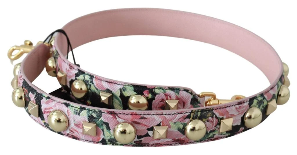 商品Dolce & Gabbana|Dolce & Gabbana Pink Floral Gold Studs Bag Accessory Shoulder Strap,价格¥2498,第3张图片详细描述