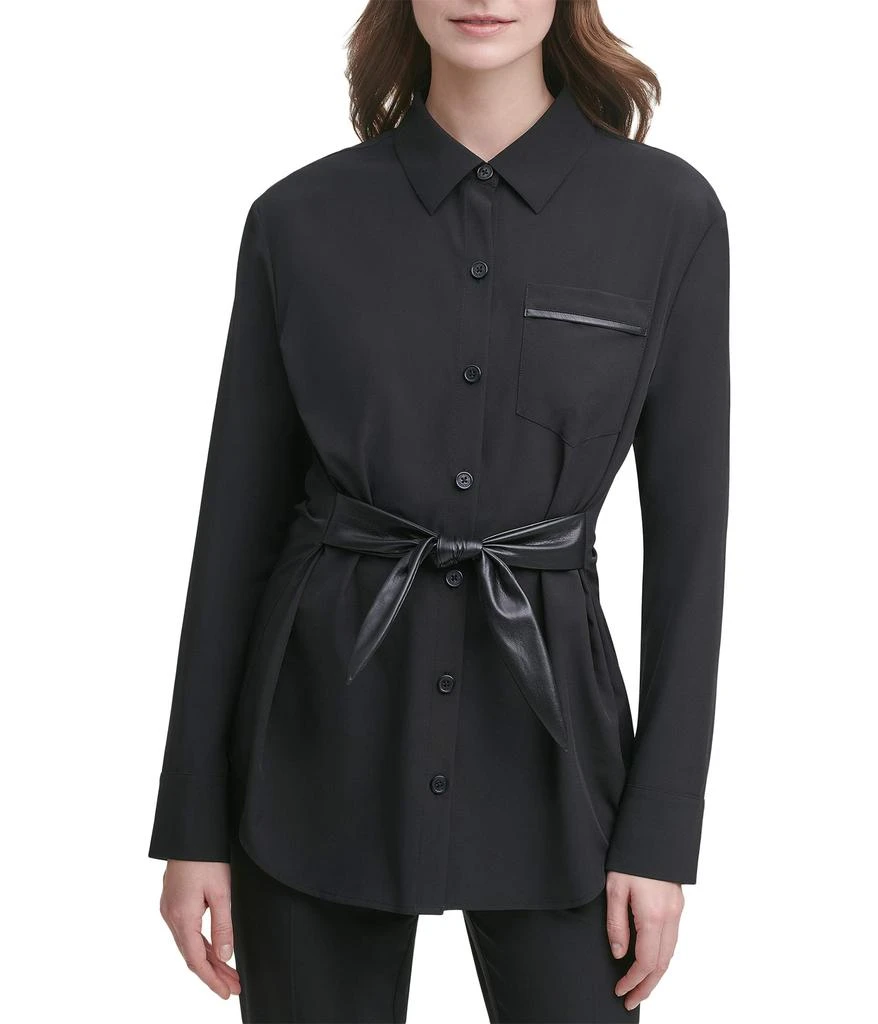 商品Calvin Klein|Long Jacket w/ PU Tie Belt,价格¥659,第1张图片