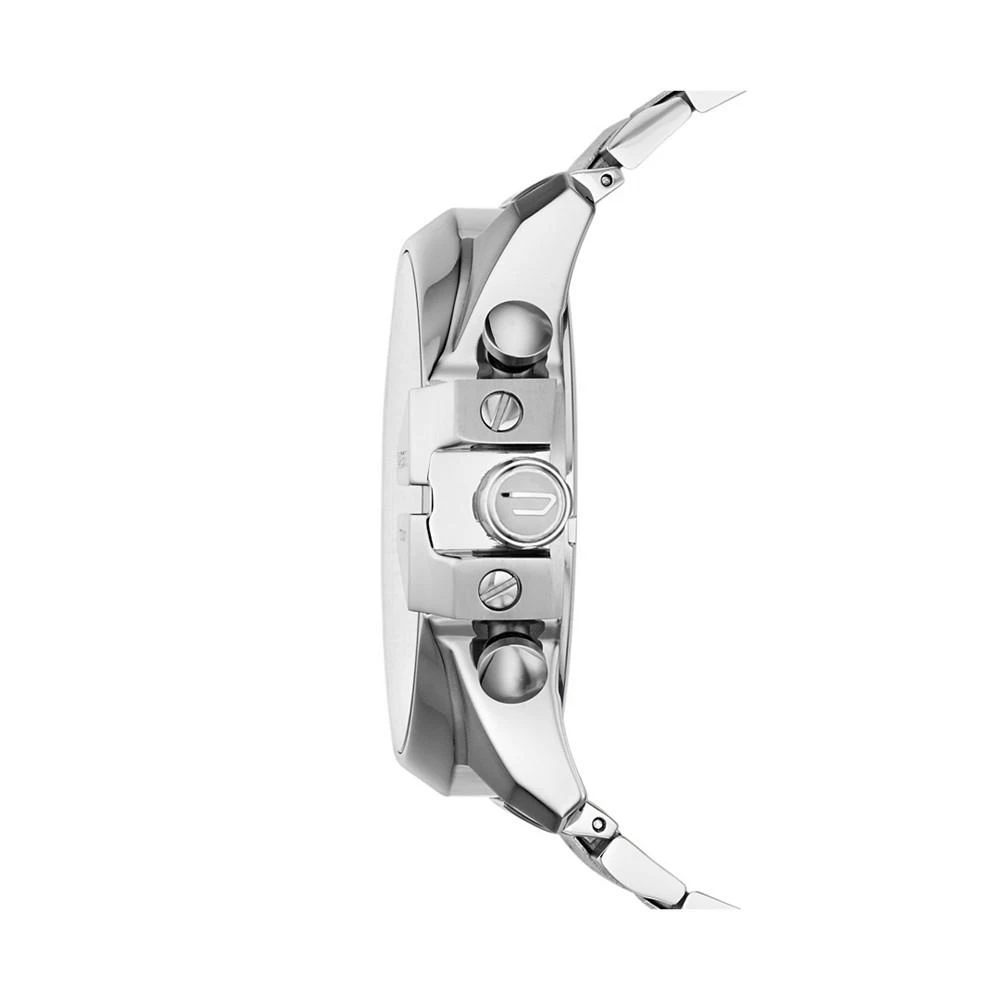 商品Diesel|Men's Mega Chief Silver-Tone Stainless Steel Chronograph Bracelet Watch, 51mm,价格¥1340,第3张图片详细描述
