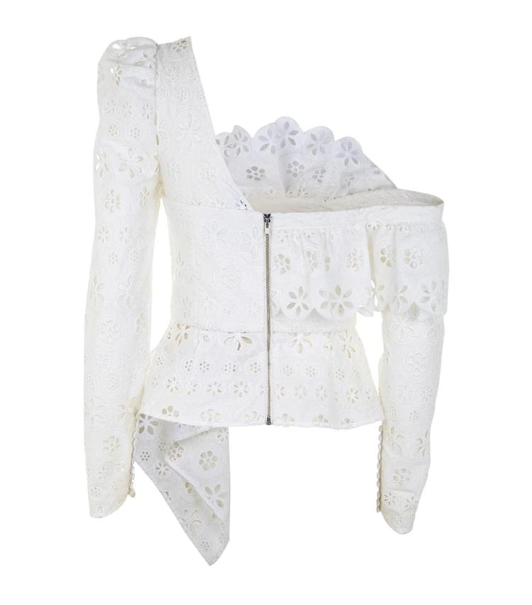 商品Self Portrait|Asymmetric Floral Broderie Top,价格¥1313,第2张图片详细描述