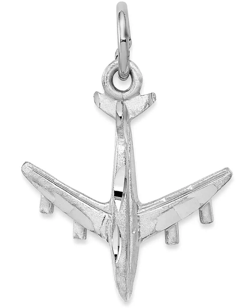 商品Macy's|Airplane Charm Pendant in 14k White Gold,价格¥1571,第1张图片