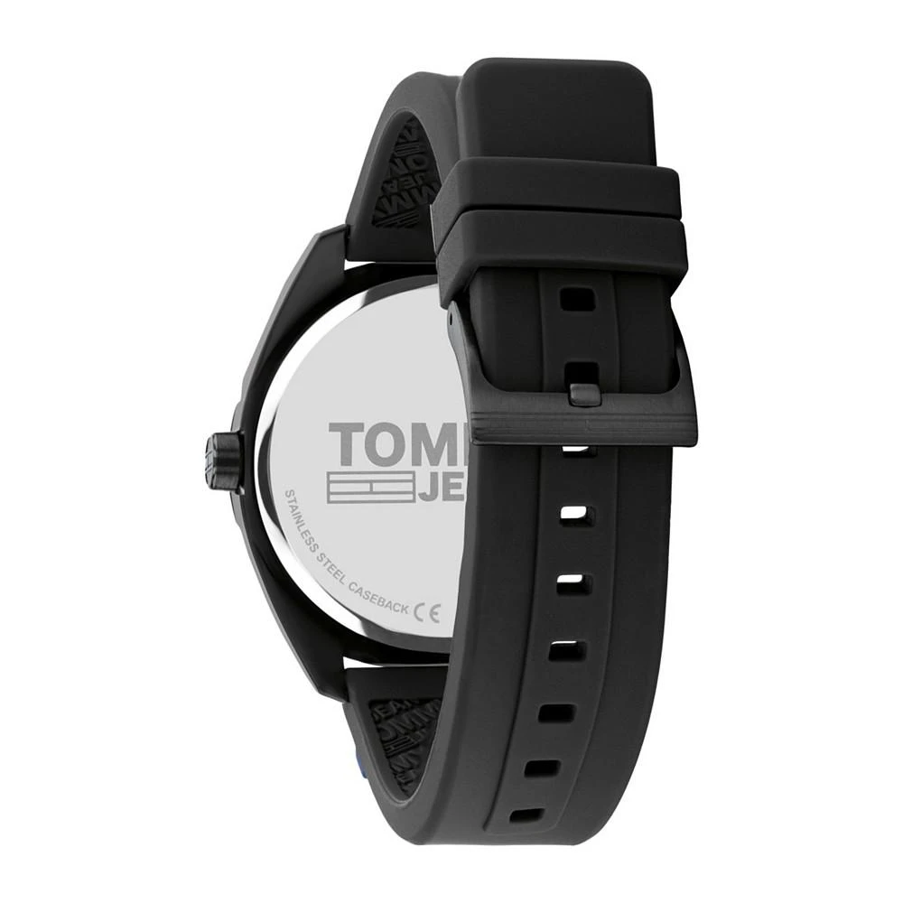商品Tommy Hilfiger|Tommy Hilfiger Men's Black Silicone Strap Watch 44mm,价格¥605,第3张图片详细描述