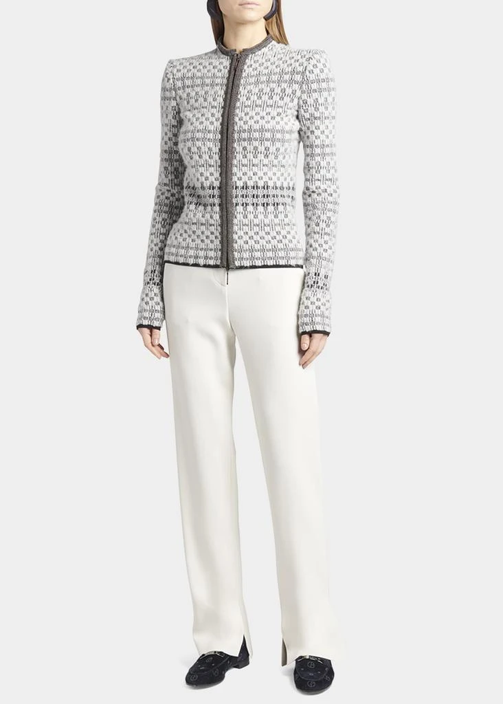 商品Giorgio Armani|Metallic Knit Jacquard Zip Jacket,价格¥30865,第3张图片详细描述