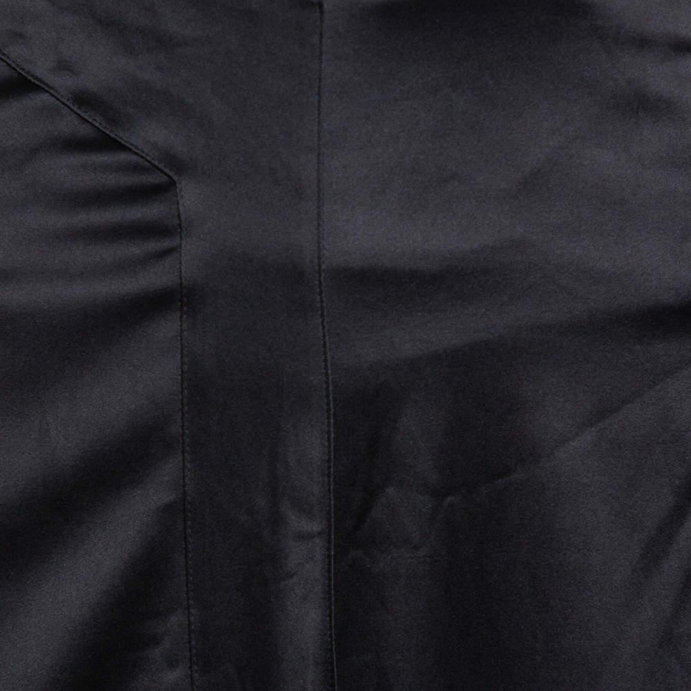 Just Cavalli Black Satin Paneled Maxi Skirt L商品第4张图片规格展示