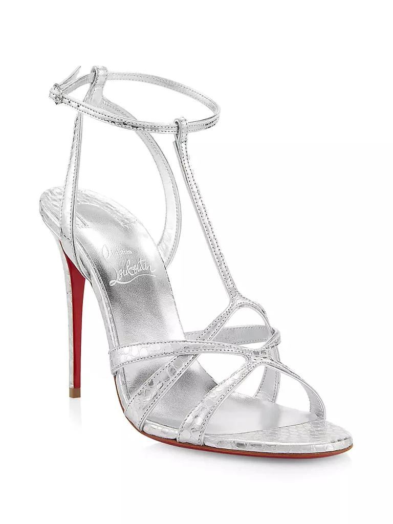 商品Christian Louboutin|Tangueva 100MM Metallic Leather Sandals,价格¥7367,第2张图片详细描述