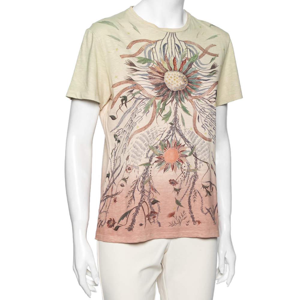 Dior Multicolored Ombre Cotton Printed Short Sleeve T-Shirt L商品第2张图片规格展示