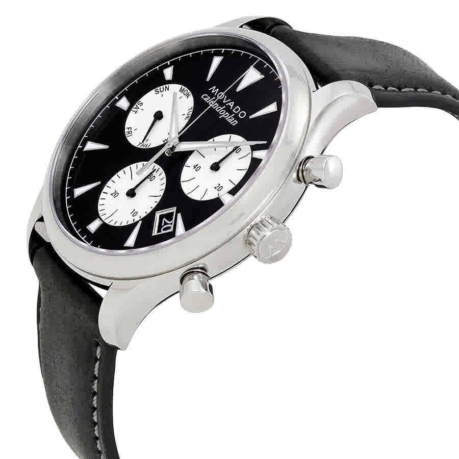 Movado Heritage Chronograph Black Dial Mens Watch 3650005商品第2张图片规格展示