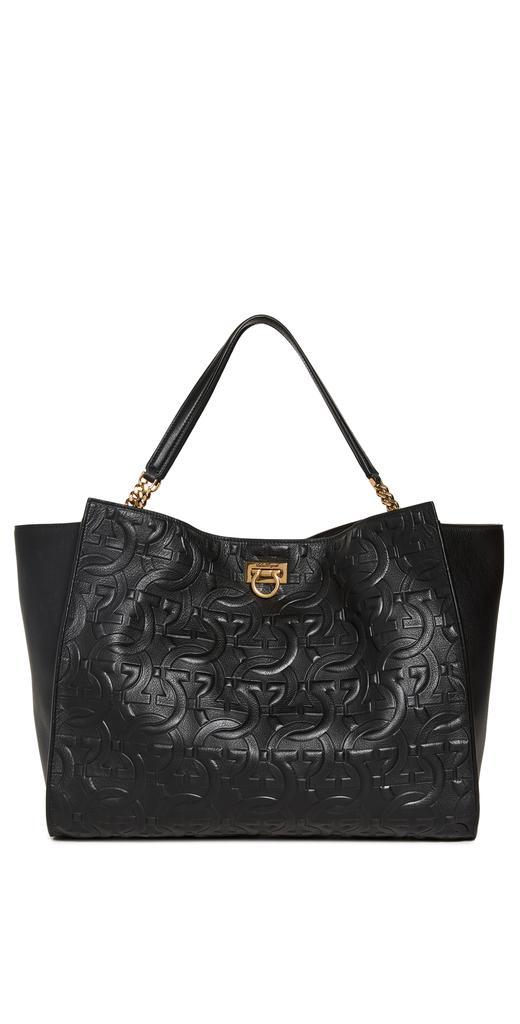 商品Salvatore Ferragamo|Salvatore Ferragamo 菲拉格慕 Trifolio 压花托特包,价格¥23681,第1张图片