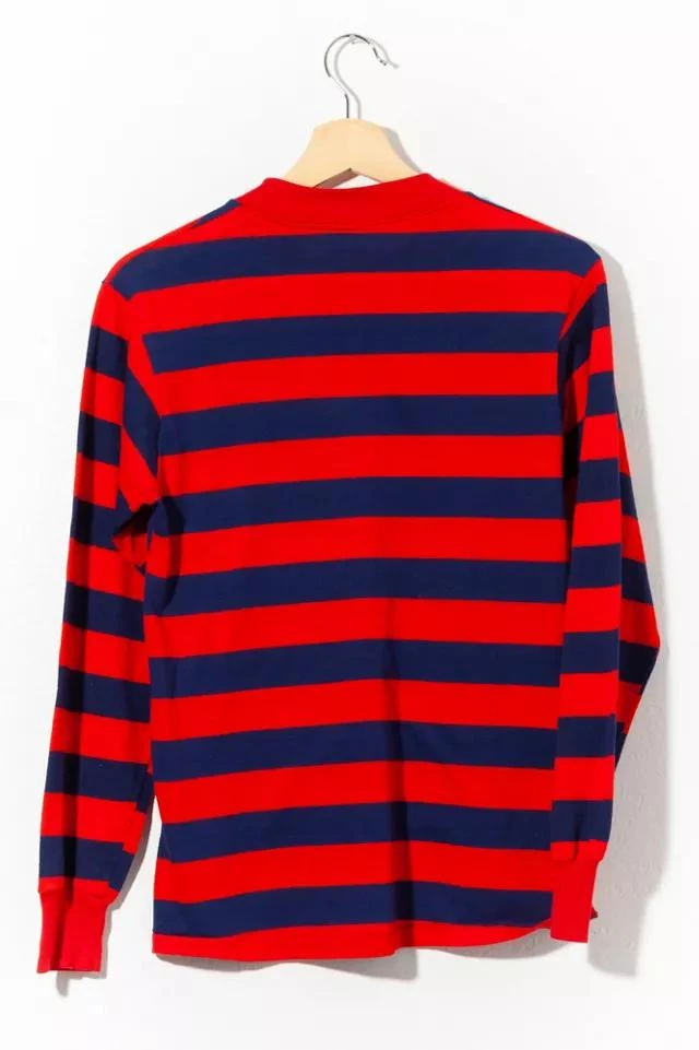 商品Urban Outfitters|Vintage 1970s Red Navy Blue Striped Long Sleeve T-Shirt,价格¥664,第2张图片详细描述