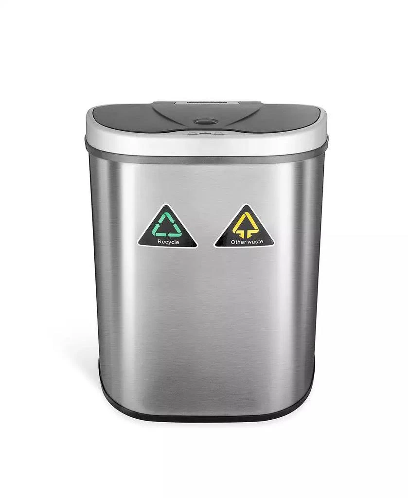 商品NINE STARS GROUP USA INC|Dual Compartment Motion Sensor Trash Can, 18.5 Gallon,价格¥790,第1张图片