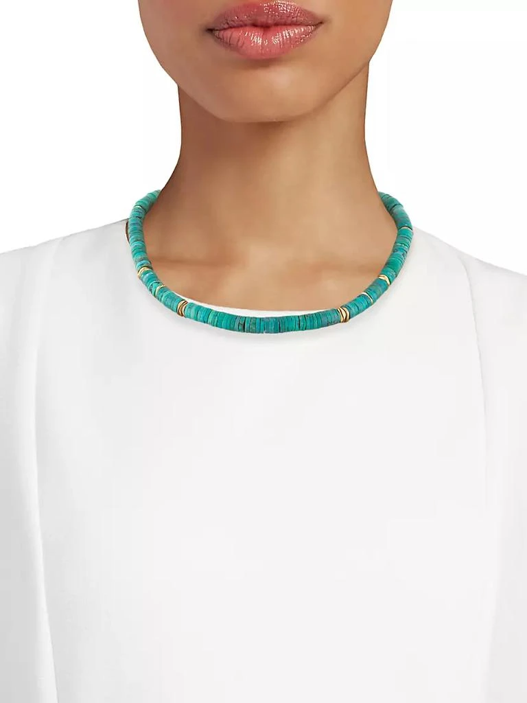 商品Room Service|Hawai 24K-Gold-Plated &amp; Turquoise Puka Necklace,价格¥3627,第2张图片详细描述