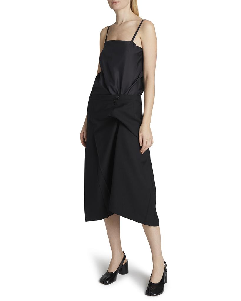 Mixed-Media Deconstructed Midi Dress商品第3张图片规格展示
