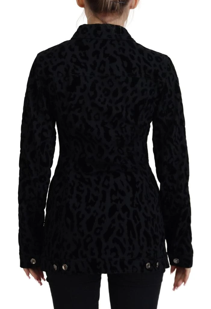 商品Dolce & Gabbana|Dolce & Gabbana Black Leopard Long Sleeve Denim Cotton Jacket,价格¥3649,第3张图片详细描述