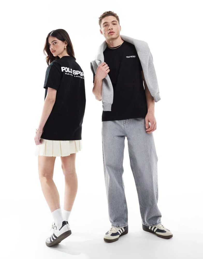 商品Ralph Lauren|Polo Ralph Lauren Sport capsule unisex front and back logo print heavyweight t-shirt in black,价格¥586,第4张图片详细描述