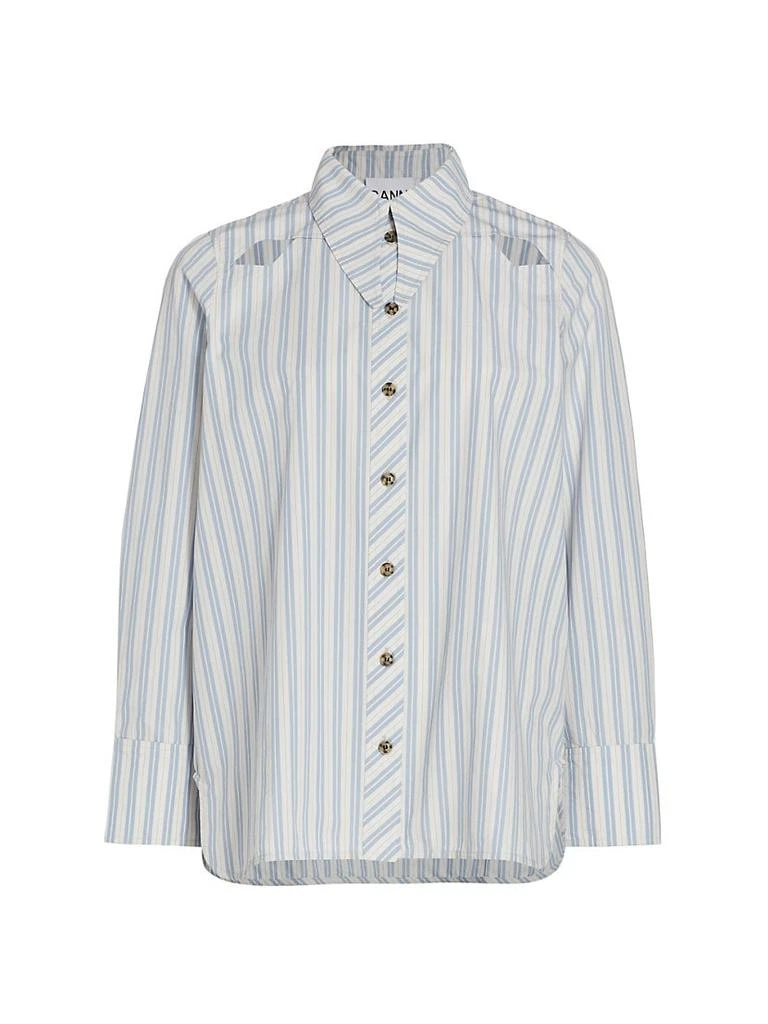 商品Ganni|Striped Cut-Out Shirt,价格¥712,第1张图片