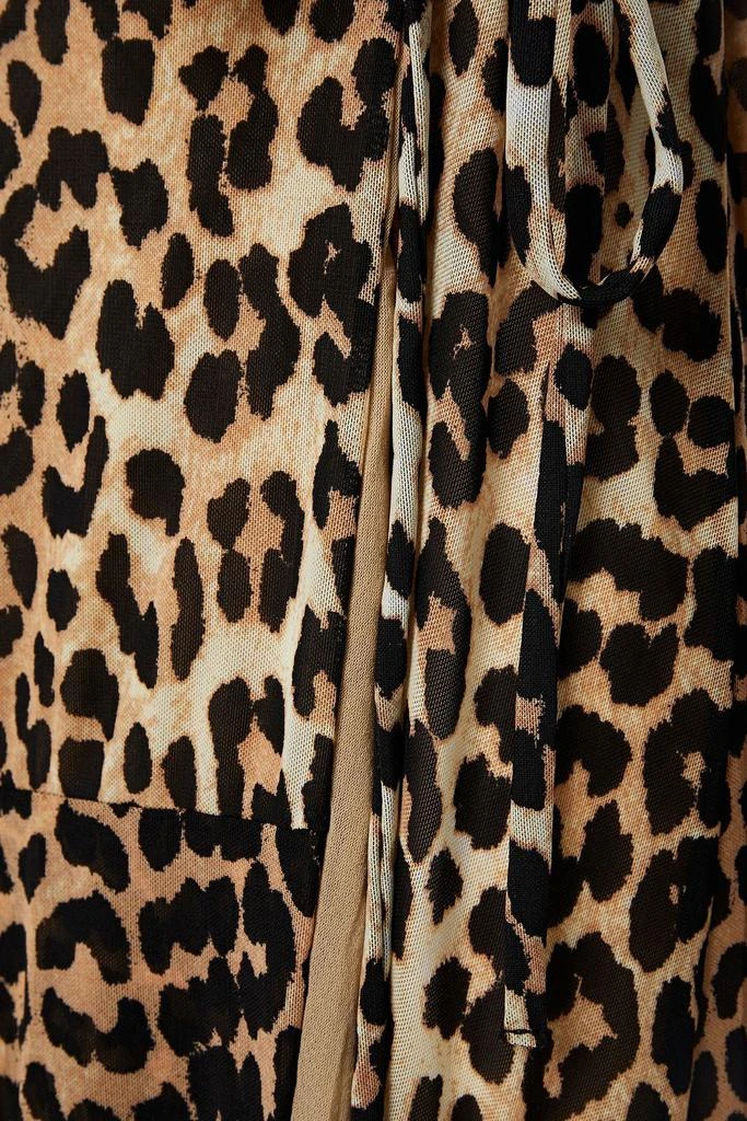商品Ganni|Leopard-print stretch-mesh midi wrap dress,价格¥702,第2张图片详细描述