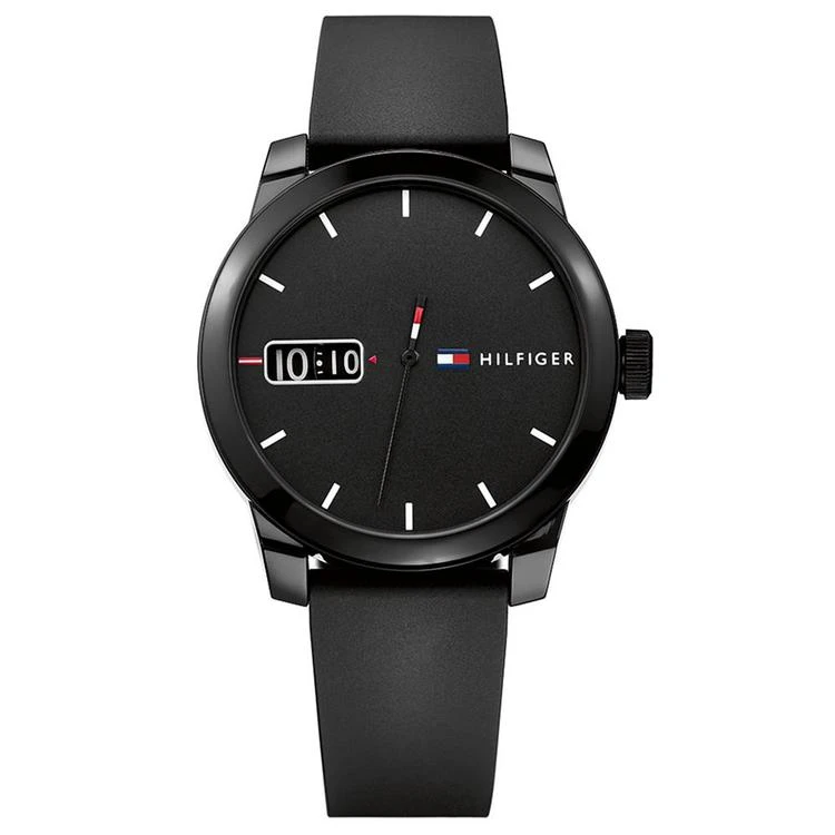 商品Tommy Hilfiger|Men's Black Silicone Strap Watch 42mm, Created for Macy's,价格¥365,第1张图片