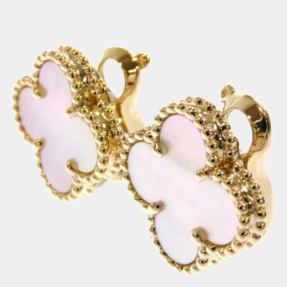 商品[二手商品] Van Cleef & Arpels|Van Cleef & Arpels Vintage Alhambra 18K Yellow Gold Mother of Pearl Earrings,价格¥28716,第2张图片详细描述