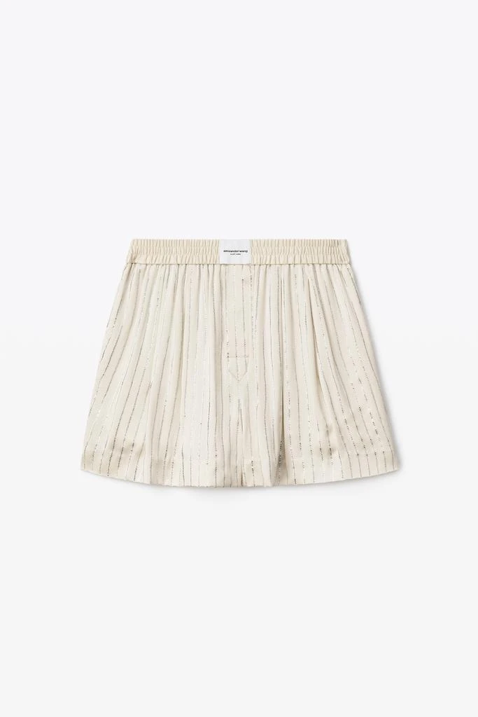 商品Alexander Wang|CRYSTAL STRIPE BOXER SHORT IN SILK,价格¥2292,第3张图片详细描述