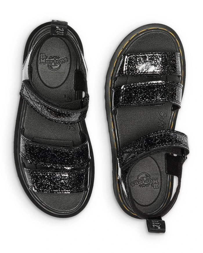 商品Dr. Martens|Girls' Klaire J Black Cosmic Glitter Sandals - Toddler, Little Kid,价格¥203,第2张图片详细描述