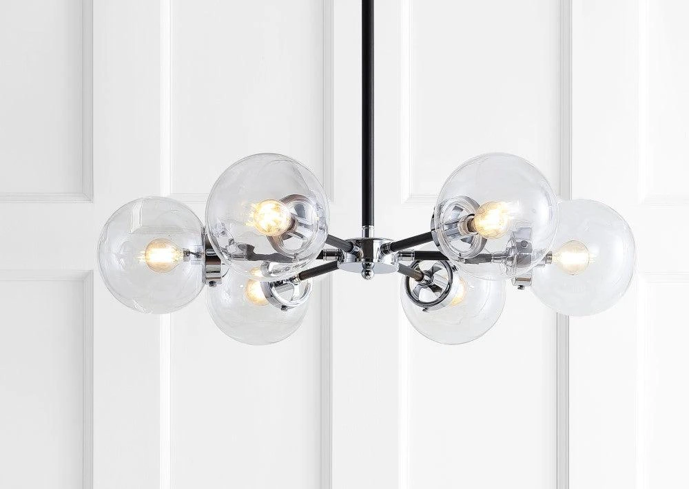 商品JONATHAN Y|Caleb 6-Light 28" Brass Cluster Chandelier,价格¥2322,第3张图片详细描述