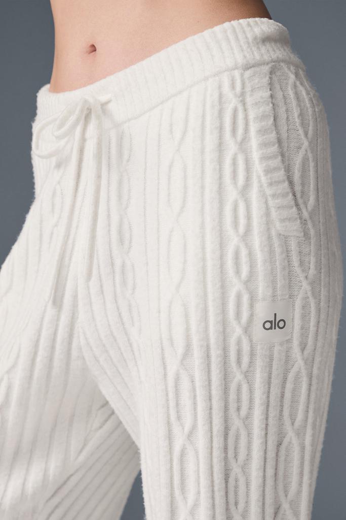 Alo Cable Knit Winter Bliss Pant - Ivory - Yoga - Free Shipping