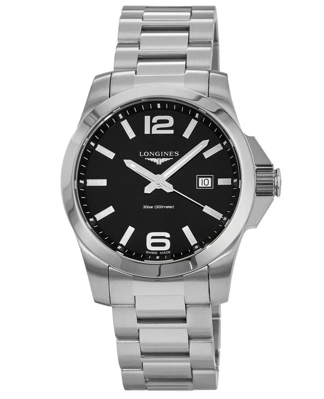 商品Longines|Longines Conquest Quartz Black Dial Steel Men's Watch L3.760.4.56.6,价格¥5596,第1张图片