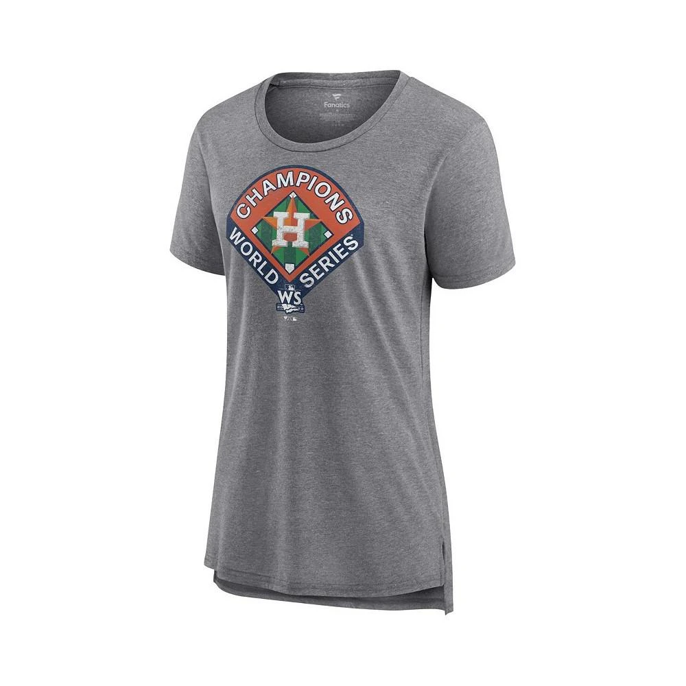 商品Fanatics|Women's Branded Heather Gray Houston Astros 2022 World Series Champions Complete Game Modern Tri-Blend Scoop Neck T-shirt,价格¥286,第3张图片详细描述