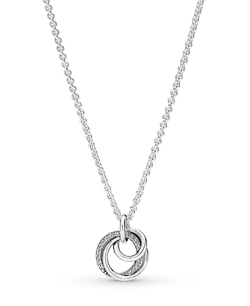 商品PANDORA|Family Always Encircled Sparkling Cubic Zirconia Pave Pendant Necklace,价格¥666,第1张图片
