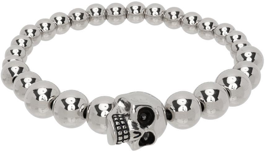 商品Alexander McQueen|Silver Skull Bracelet,价格¥2355,第1张图片