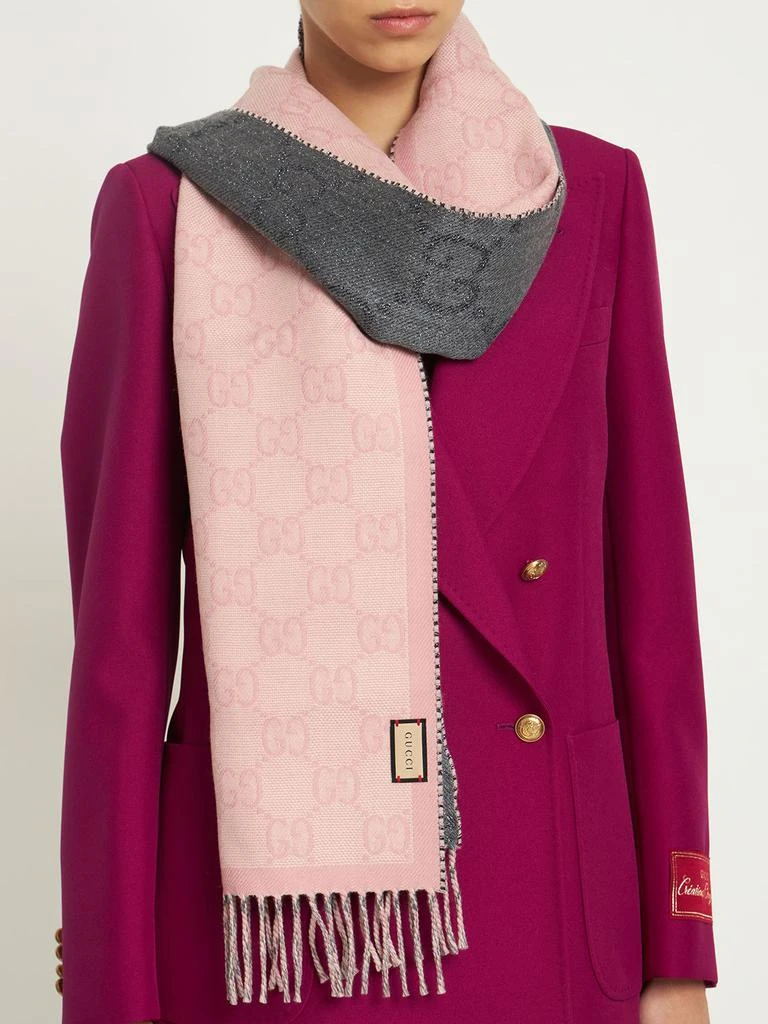 商品Gucci|Gg Wool Blend Jacquard Scarf,价格¥4244,第1张图片