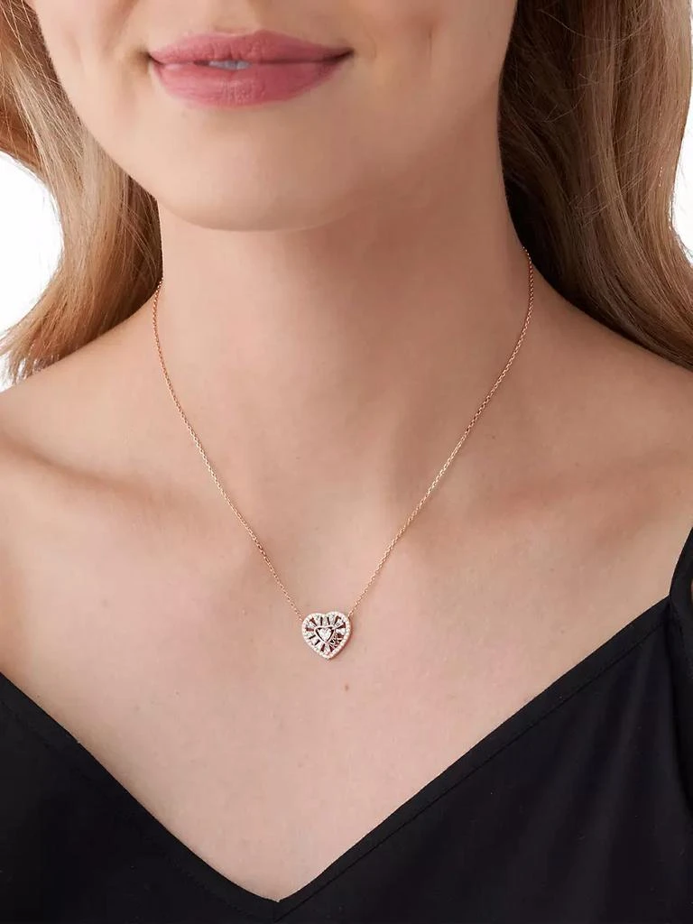 商品Michael Kors|14K Rose Gold-Plated & Cubic Zirconia Heart Pendant Necklace,价格¥1133,第2张图片详细描述