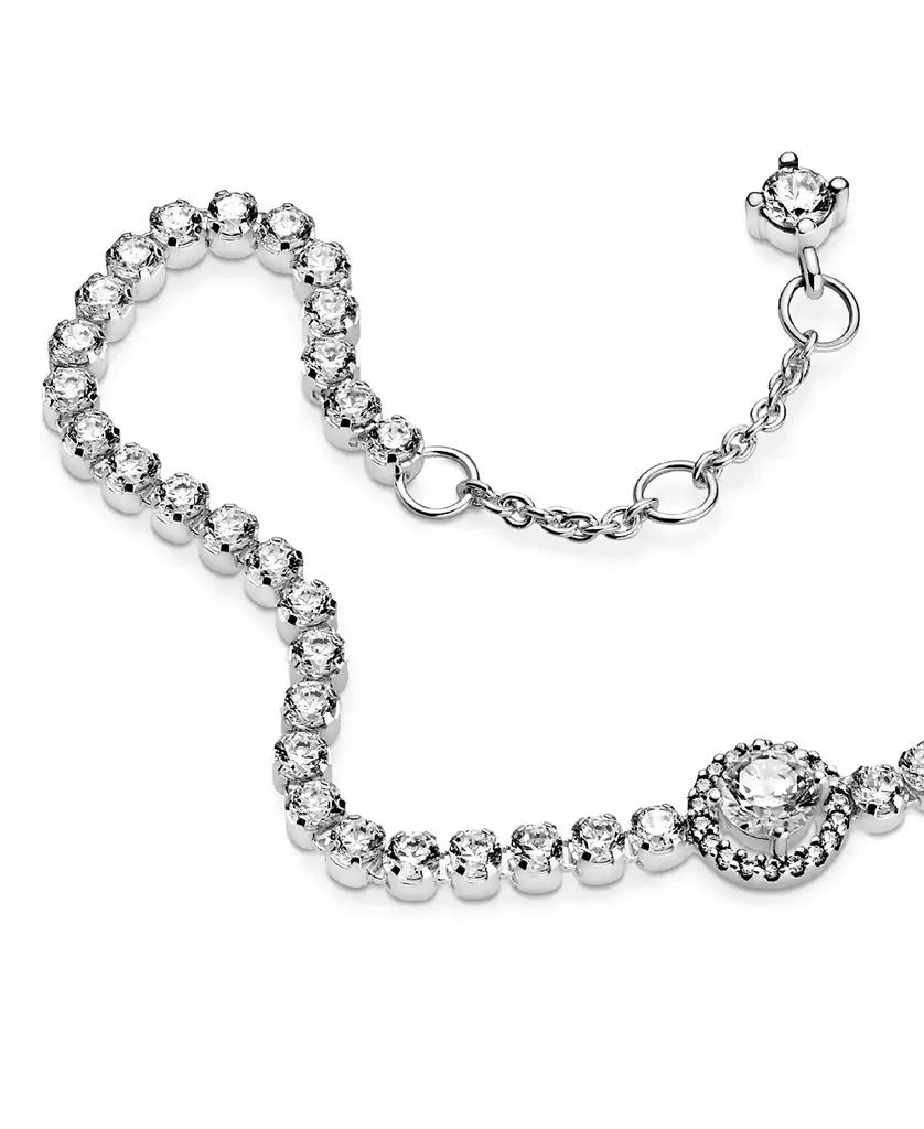 商品PANDORA|Cubic Zirconia Sparkling Halo Tennis Bracelet,价格¥585,第4张图片详细描述