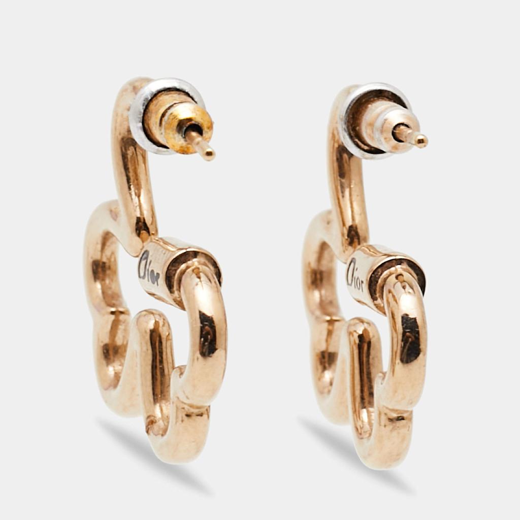 Dior Clover Heart Gold Tone Earrings商品第3张图片规格展示