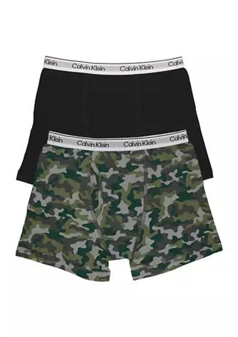 商品Calvin Klein|Klein 2 Pack Green Plaid Boxer Briefs,价格¥66,第1张图片