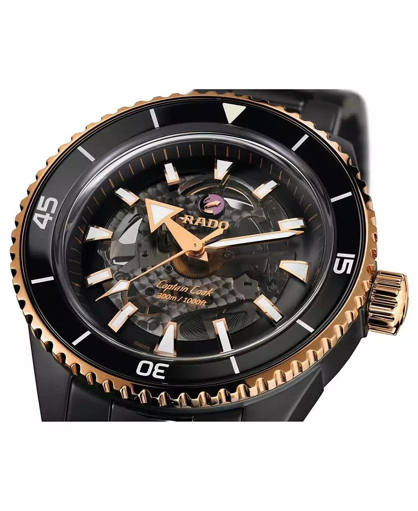 商品Rado|Men's Swiss Automatic Captain Cook High Tech Ceramic Bracelet Watch 43mm,价格¥32305,第4张图片详细描述