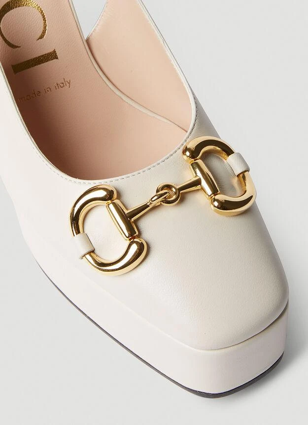 Horsebit High Heel Shoes in Cream 商品