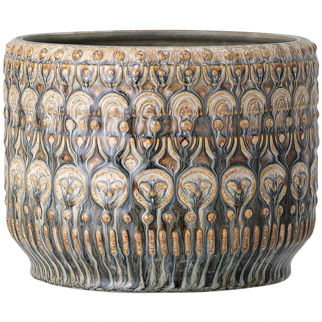 商品The Hut|Bloomingville Reactive Glaze Flowerpot - Brown,价格¥363,第1张图片