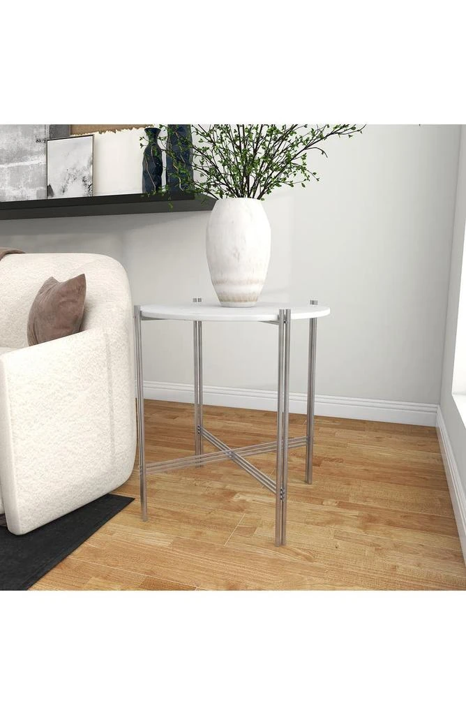White Marble Accent Table 商品