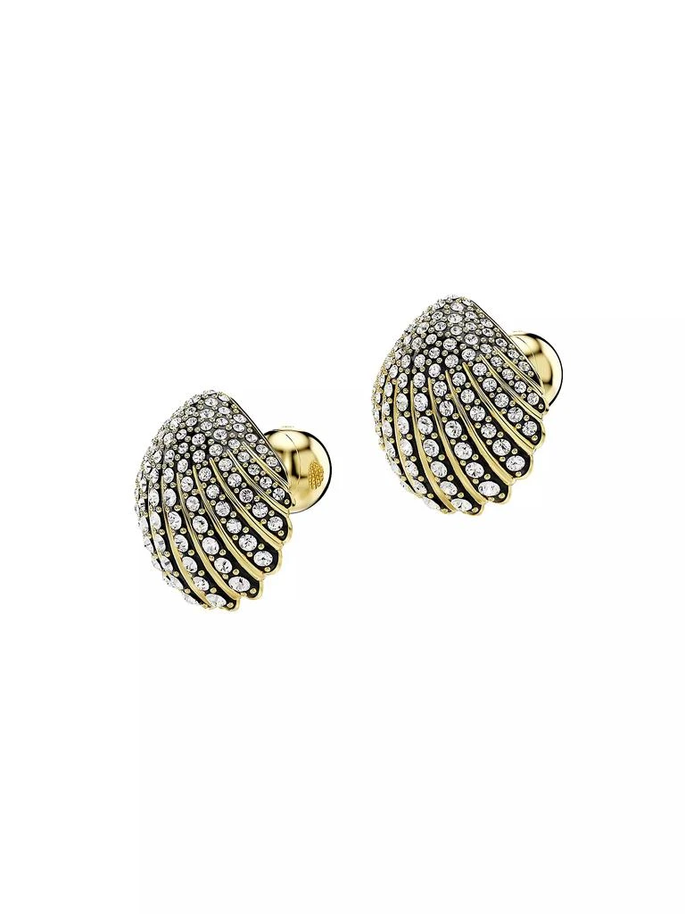 商品Swarovski|Idyllia Goldtone & Crystal Clamshell Stud Earrings,价格¥887,第3张图片详细描述