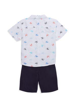 Little Boy’s 2-Piece Logo Shirt & Shorts Set商品第2张图片规格展示