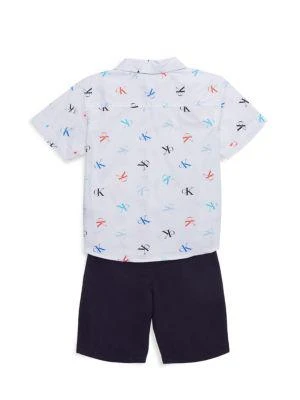 商品Calvin Klein|Little Boy’s 2-Piece Logo Shirt & Shorts Set,价格¥188,第2张图片详细描述